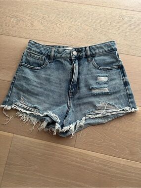 PacSun Distressed Light Blue Denim Cutoff Shorts